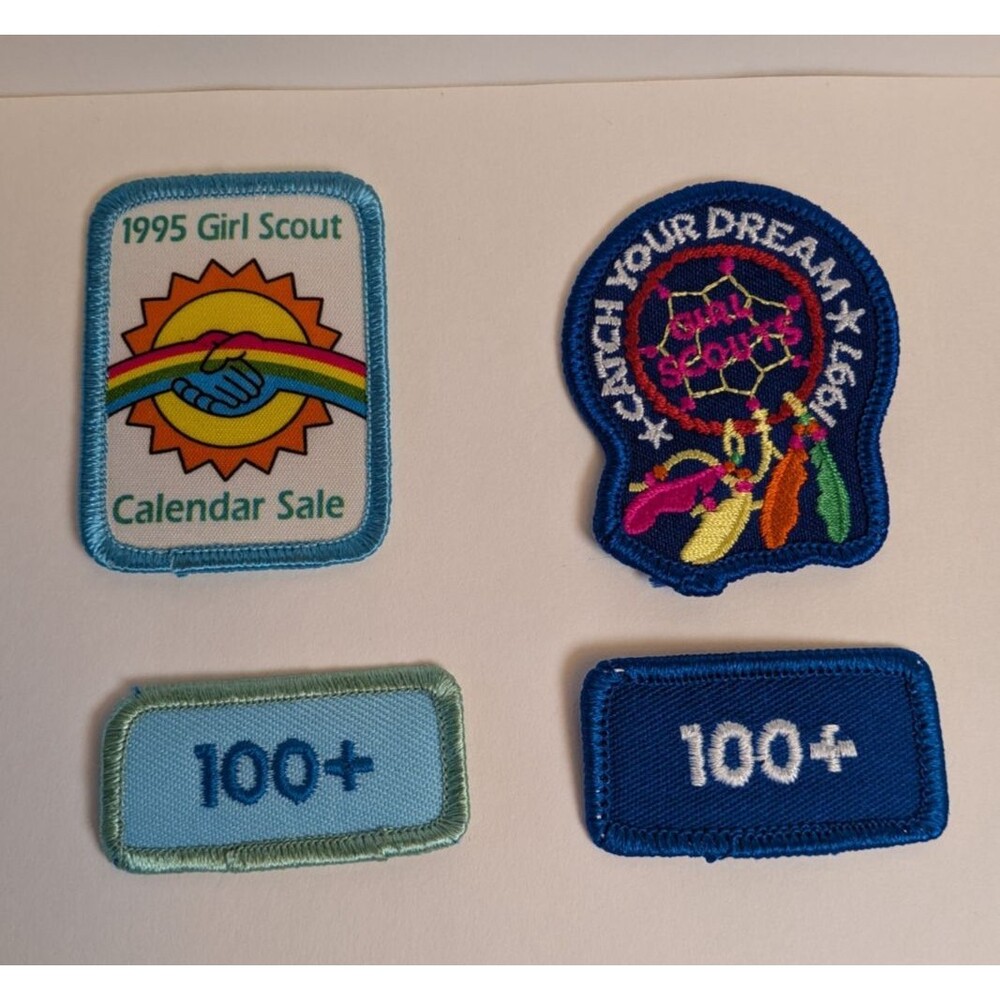 VTG 1995 and 1997 Girl Scouts Calendar Sale 100+ Cookie Sales Patch Badge Lot